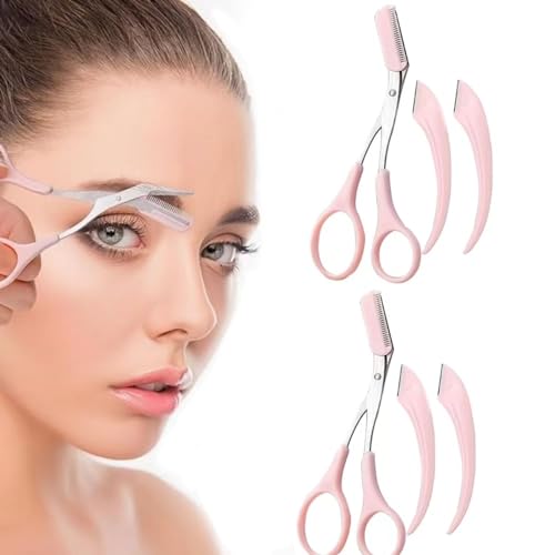 Rayyan Eyebrow Trimmer Set With Scissors and Comb - Stainless Steel Beauty Accessories for Face Hair Removal - For Women and Men