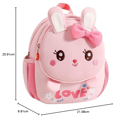 Cute Toddler Backpack Toddler Bag Schoolbag Animal 3D Cartoon Mini Travel Bag for Baby Girl Boy 2-8 Years Small Kids Daypack,Bunny