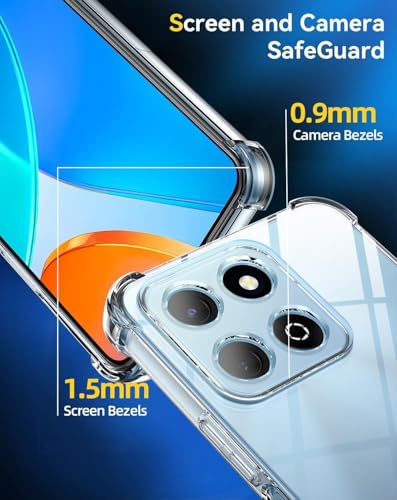 Zubitech Case for Honor X6b Soft Silicone TPU Case, Lightweight Protective Cover Smooth Finish Camera Protective Shock Absorbant Stylish Case for Men Women Compatible with Honor X6b (Clear)