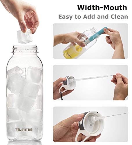 VENNERLI Reusable Straw Water Bottle, 32oz BPA-Free Tritan, Leakproof, Dishwasher Safe, Perfect for Hiking, Sports, Travel, Outdoor Activities