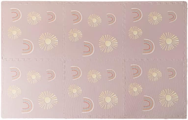 Bumble & Bird - Baby Play Mat - Motor Skills - Educational Mat - Non-Toxic EVA Foam - Waterproof - Easy to Clean - Easy to Store - 6pcs - 60cm x 60cm x 1.2cm - Rainbow Theme