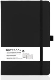Yanek A6 Lined Notebook - Hardcover, 160 Pages, Writing Pad for Notes, Journals, Sketches, School, Office, and Personal Use - Durable, Portable, Pack of 1 (Grey) - Black