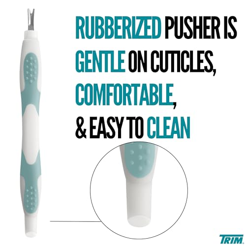 Trim Cuticle Pusher and Remover - Dual-Ended Cuticle Trimmer Tool for Manicures and Pedicures – Ergonomic Design with Non-Slip Grip – Nail Care Essential