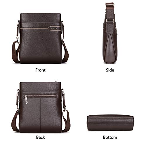 LAORENTOU Men Genuine Leather Shoulder Bag Business Messenger Bags Sling Bag