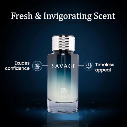 Symphony Perfume SAVAGE Eau De Parfum, 100ml 3.4oz, Sauvage CD, Luxury for Men, Long Lasting, Woody, Aromatic Fresh Masculine, Lavander, Signature Scent
