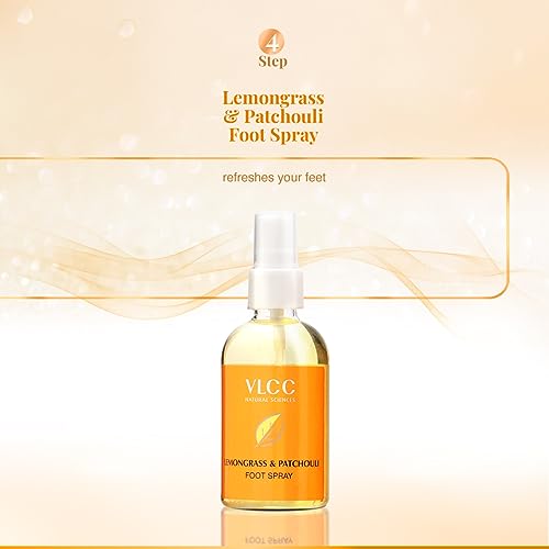 VLCC Pedi Glow Foot Care Kit - 100g + 200ml | Keeps Your Feet Clear, Soft, and Smooth | A Combo of Foot Cream, Foot Scrub, Foot Cleanser, and Foot Spray.