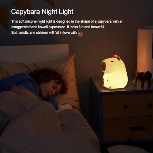 Silicone Capybara Night Lights, Capybara Animal Lamp, Portable USB Rechargeable Animal Lamps Touch Control Lamp, Silicone Night Light with Timing Function for Home Bedroom Living Room Decor (1 pcs)