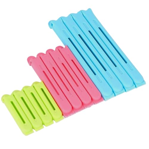 Bag Closers for Chips, Colorful Chip Food Clips Sealing Set, 12X Snack Closure Assorted Sizes, Reusable Closure for Kitchen Storage, Provide Air Tight Sealing