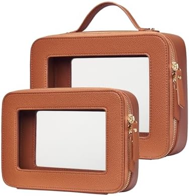 Small Cosmetic Bag for Purse Mini Makeup Bag for School Cute Clear Make Up Pouch for Travel Tiny Leather White Make Up Organizer Case for Backpack Toiletry Bag Waterproof Square Pouch with Zipper