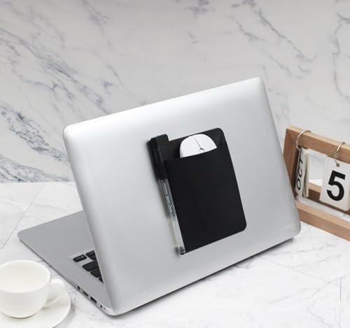 Odluzy Portable External Hard Drive Carrying Case, Sleeve Storage for Laptop, Reusable Adhesive Stick on Holder for Computer Accessories, Wireless Mouse/Earphones/USB Cable, Travel Pocket Pouch