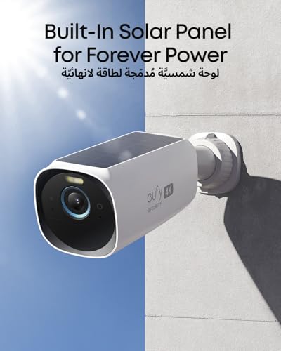 eufy Security eufyCam 3 2-Cam Kit, Security Camera Outdoor Wireless, 4K Camera with Integrated Solar Panel, Forever Power, Face Recognition AI, Expandable Local Storage up to 16TB, No Monthly Fee