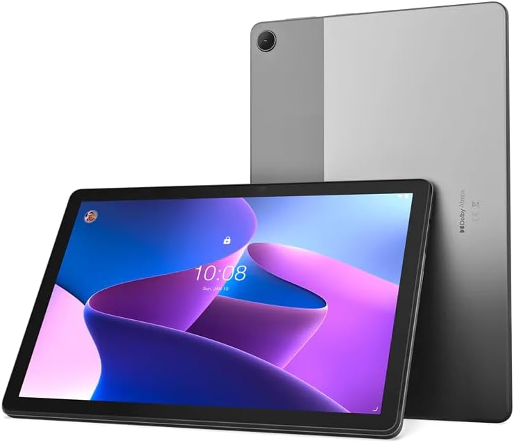 Lenovo Tab M10 10.1" FHD WUXGA Anti fingerprint Display with Unisoc T610 1.8GHz processor, 4GB RAM, 64GB Storage (expandable via microSD), Folio + Film included, Android 12, Storm Grey [ZAAE0086AE]