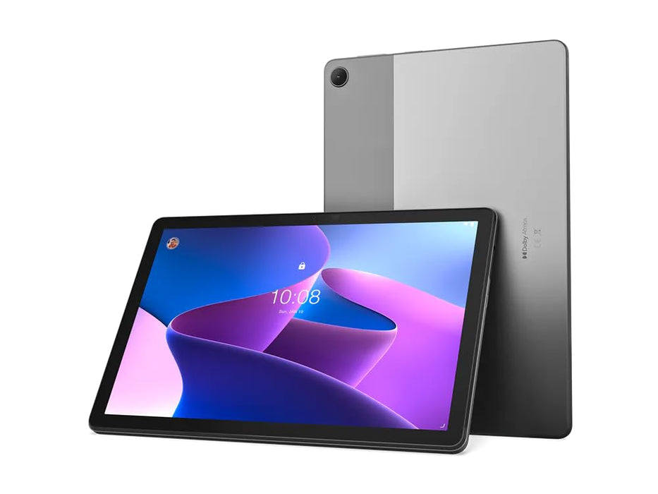 Lenovo Tab M10 10.1" FHD WUXGA Anti fingerprint Display with Unisoc T610 1.8GHz processor, 4GB RAM, 64GB Storage (expandable via microSD), Folio + Film included, Android 12, Storm Grey [ZAAE0086AE]