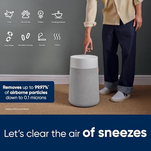 BLUEAIR Air Purifier for All Spaces at Home, Cleans 172 m² in One Hour, HEPASilent Smart Air Cleaner for Pets Allergy, Virus, Dust, Mould, Smoke - Blue Pure 3350i Max Air Freshener