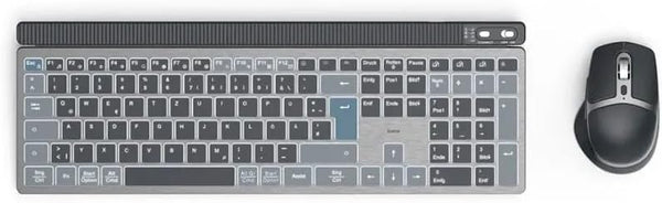 Hama WKM-750 Multi-Device Wireless LED Keyboard/Mouse Set, Black