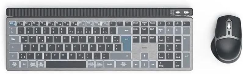 Hama WKM-750 Multi-Device Wireless LED Keyboard/Mouse Set, Black