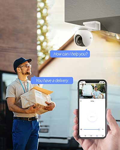 EZVIZ CB8 Security Camera, 2K Wifi Camera CCTV with Battery, Outdoor Wire-free IP Camera with Two-way Audio, Waterproof, PIR, Smart Human Motion Detection, 360° View, Work with Solar Panel & Alexa