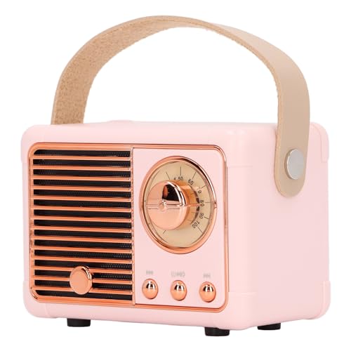 Bewinner Retro Bluetooth Speaker for Decor, Compact Radio Program Bluetooth Speaker, Wireless Mini Bass, Retro Portable Speaker for Desk Bedroom Party