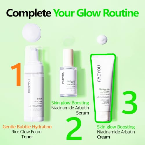 FABYOU Niacinamide Arbutin Glow Boosting Cream 80ml – Korean Skincare for Clarifying & Pore Care with 10% Niacinamide & Arbutin offering Fast Absorbing & Non-Irritating Formula