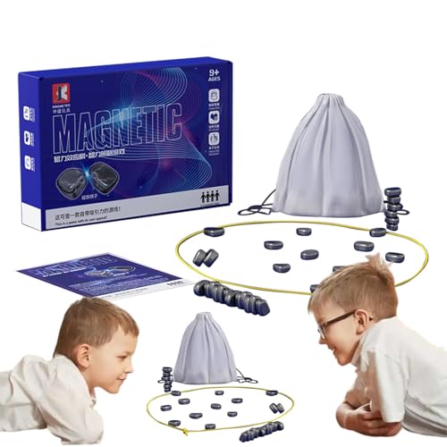 Mumoo Bear Chess Set | Magnetic Effect Chess Set Battle Chess,Educational Checkers Game, Portable Chess Board Party Supplies for Family Gathering and Travel
