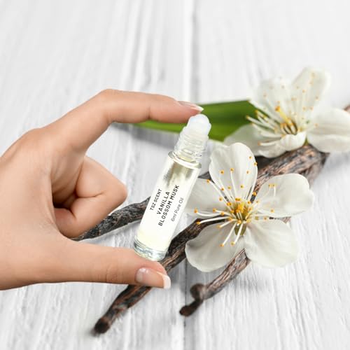 TSZ Scent Vanilla Blossom Musk Perfume Oil 6ml - Unisex Fragrance, Sweet Floral Powdery Notes - Long-Lasting Parfum for Men and Women