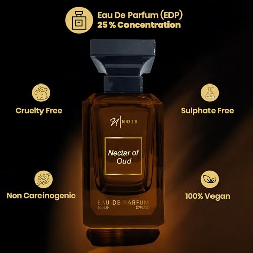 Noir Nectar of Oud EDP Perfume for Men, Luxury Fragrance with Musk, Patchouli & Sandalwood, Floral Woody Oud, Long Lasting Men?? Perfume, 80ml