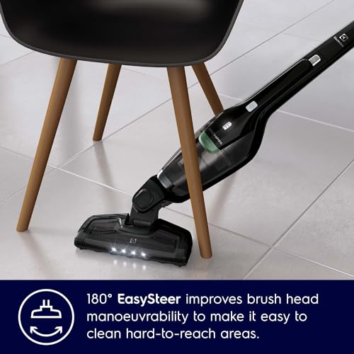 Electrolux 2 in 1 Cordless Handheld Stick Vacuum Cleaner with Powerful Suction, 30 Minutes Runtime, LED Headlight, Double Filtration, Self-Standing Upright Lightweight Vacuum, Best for Home, ZB3501EB