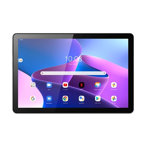 Lenovo Tab M10 10.1" FHD WUXGA Anti fingerprint Display with Unisoc T610 1.8GHz processor, 4GB RAM, 64GB Storage (expandable via microSD), Folio + Film included, Android 12, Storm Grey [ZAAE0086AE]