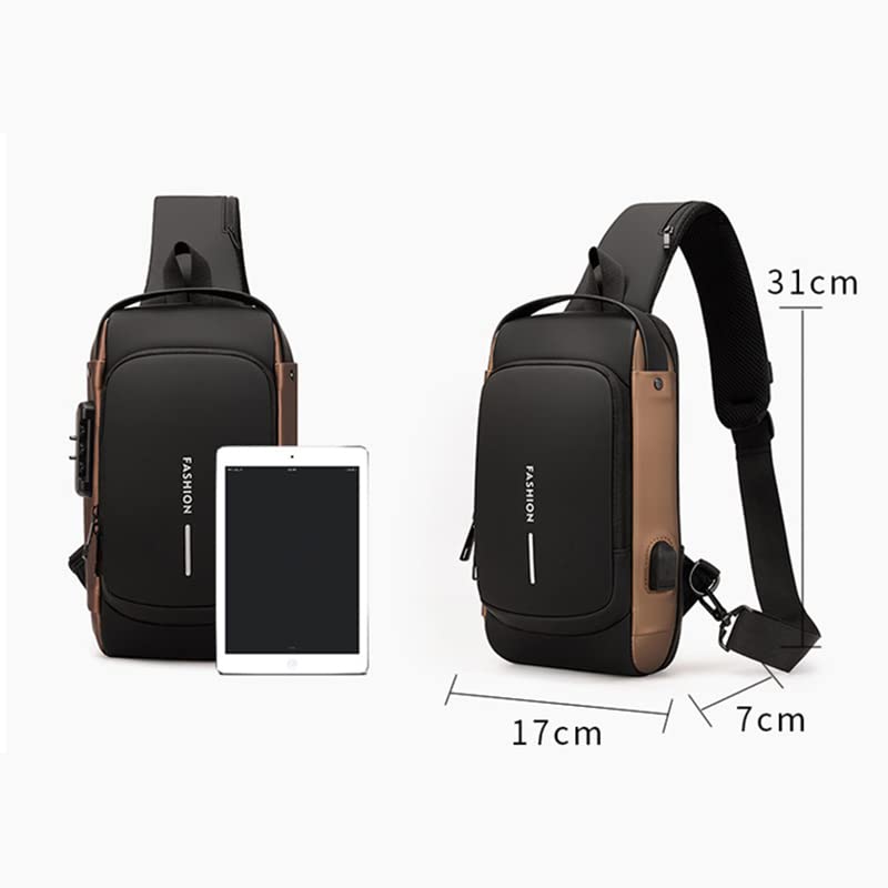 USB Charging Sport Sling Anti-theft Shoulder Bag, Anti-theft Crossbody Bag Men's & Women Shoulder Bag Backpack Motorcycle Bag,Waterproof Motorcycle Bag Chest Bags for Men Women
