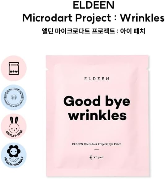 Eldeen Good Bye Wrinkles - Microdart Project: Eye Patch - The Ultimate Solution for Your Skin, reduce wrinkles, clear, 1 pair, Packages of 1, 4, and 8 (Package of 4)