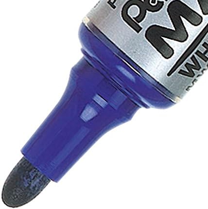 Pentel Maxiflo Mwl5M-Co Drywipe Marker, Blue, Box Of 12