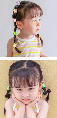 Lonimia Cute Butterfly Hair Ties for Girls, Little Girl Hair Accessories, 40 Pcs Elastic Hair Band Acrylic Cartoon Pattern Soft Not Damage Hair Practical Portable Hair band, Suitable for Daily Life