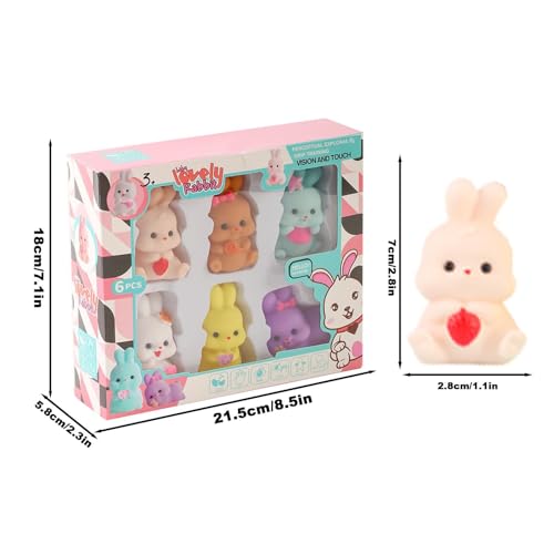 NALACAL Charming Bunny Bathtub Toy, Rabbit Floating Toy, Baby Bath Toys, Cute Floating Toy, 6 Pcs Novelty Bath Tub Toys with Sound Baby Shower Float Bunny Bathtub Toy for Girls and Boys Toddler