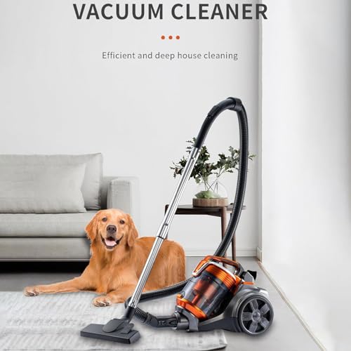 3600W 3.5L Corded Canister Vacuum Cleaner 26KPa Suction Power Multi-Cyclonic Lightweight Bagless Vacuum Cleaner, 4M 360-degree Swivel Hose And Washable HEPA Filter for Hard Floors, Pet Hair, Carpet