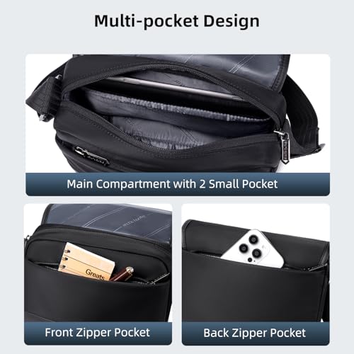 Arctic Hunter Compact Sling Bag for Men Small Size Side Bag Nylon Messenger Bag for Mobile Shoulder Bag Water-repellent Crossbody Bag for Daily Use Casual