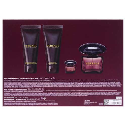 Versace Crystal Noir Natural Eau De Parfum Spray 4-Pieces Gift Set for Women