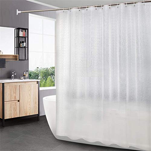 ZHCHL Translucent Bathroom Shower Curtain 120X200cm, Waterproof Bamboo Pattern Bathroom Curtains Made,Frosted Translucent Weighted Hem Curtain, for Bathroom