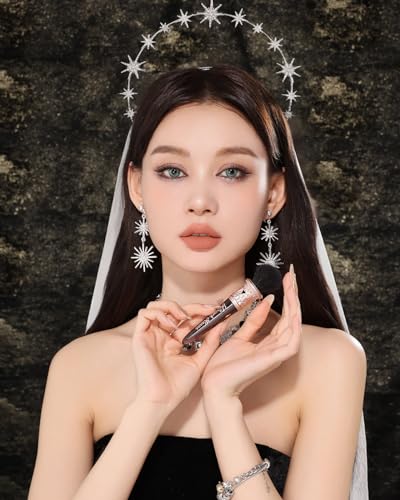 Flower Knows Little Angel Blush Brush - Premium Makeup Brush for Liquid, Cream, Powder - Buffing, Blending, Face - Soft Synthetic Bristles (Obsidian)