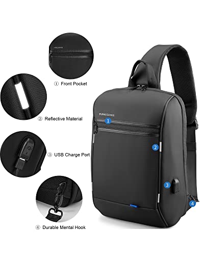 Kingsons Crossbody Bag for Men & Women Small Crossbody Casual Travel Tiny Sport Hiking Cycling Day Bag(Light Blue)â€¦