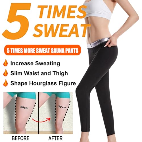 Sauna Leggings for Women, High Waisted Leggings for Women, Sweat Leggings, Women's Slimming Tummy Control Sauna Pants,Blue,4XL/5XL