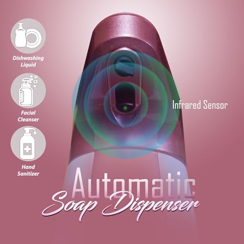 Aishini Automatic Touchless Soap Dispenser Liquid, 13.5oz/500ml, IPX5, AA Battery Charged Ultra-Sensitive, Non-Contact Infrared Motion Sensor 3 Level Adjustment for Bathroom, Kitchen, Office, Hotel