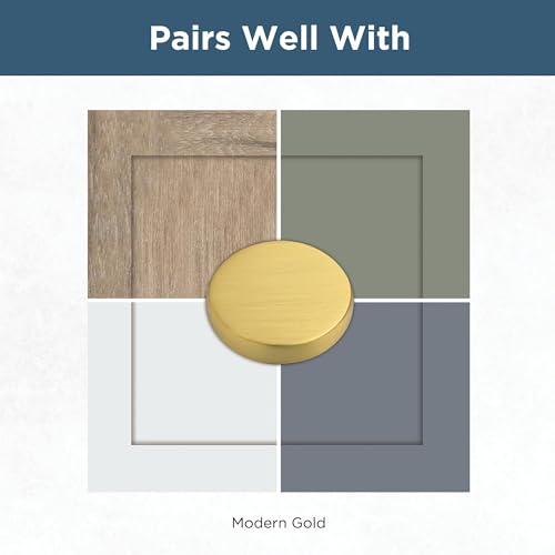 Franklin Brass Simple Chamfered Square Cabinet Knob, Brushed Brass, 1.12 in (29 mm) Drawer Knob, 10 Pack, P40847K-117-C