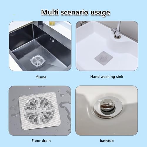 50 Disposable Shower Drain Mesh Stickers, Floor Drain Stickers, Sink Strainer Stickers, Hair Catcher, Hair Sewer Stickers for Bathroom, Laundry Room, Bathtub, Kitchen, Sink, and more.