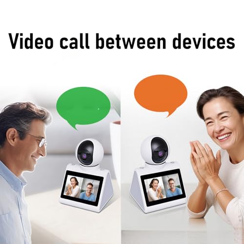 Wisoqu Two Way Video Calling Camera, 2K Indoor Home Security Camera with 4.3inch HD Screen, Pet Dog Smart Audio and Video Camera with AI Voice, Daily Clock Reminder, One Click Video Call