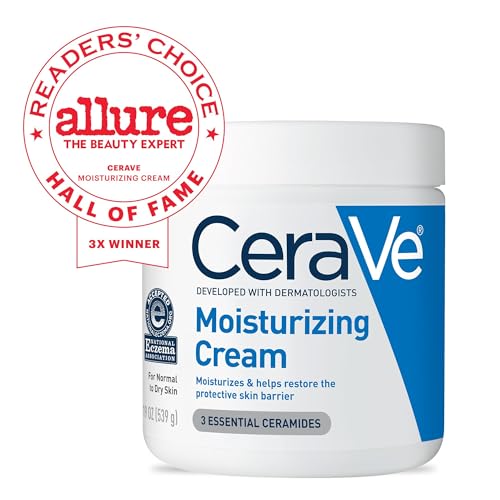 CeraVe Moisturizing Cream, Body and Face Moisturizer for Dry Skin, Body Cream with Hyaluronic Acid and Ceramides, 19 Ounce