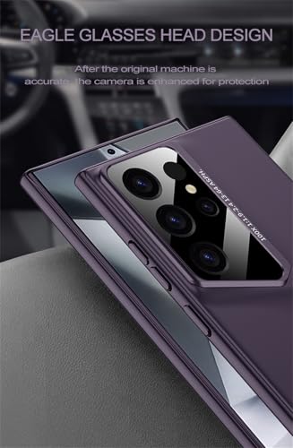 FENDOUNIU for Samsung Galaxy S23 Ultra Phone Case, Shockproof Ultra-thin Phone Case 360? Full Body Protective Cover, Hard Skin-friendly Texture Anti-fingerprint, Full Camera Protection (Purple)