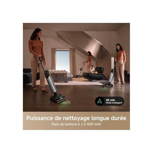 Mova X4 Pro Wet Dry Vacuum Cleaner, Mopping with Hot Water, Tangle-Free, 100°C Self-Cleaning, 20 kPa Suction Power, Push-In Station, Dual Edge LED Brush Head, Smart Suction Control