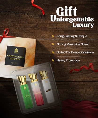 Adilqadri Captivating Trio Luxury Perfume Gift Set (3 x 20ml) | With Shanaya, White Oud, Safwan Perfume, Unisex Strong Woody, Fruity, Amber Long Lasting EDP Fragrance Set