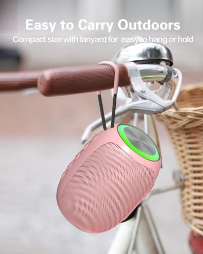 Azonee Portable Bluetooth Wireless Speaker - Crisp Sound, Multiple Play Modes, Ideal for Home and Outdoor Use, Compatible with Cellphones and PCs, Household Luminous High Volume Subwoofer (Pink)