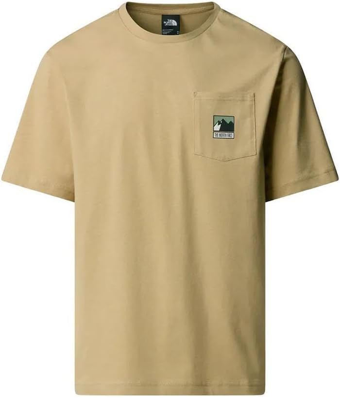 Mens M MOUNTAIN LOGO RELAXED S/S POCKET TEE TOPS (pack of 1) - Beige